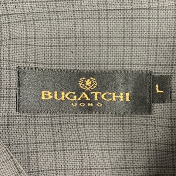 Bugatchi Gray/Black Checked Button Down Shirt - Picture 7 of 8
